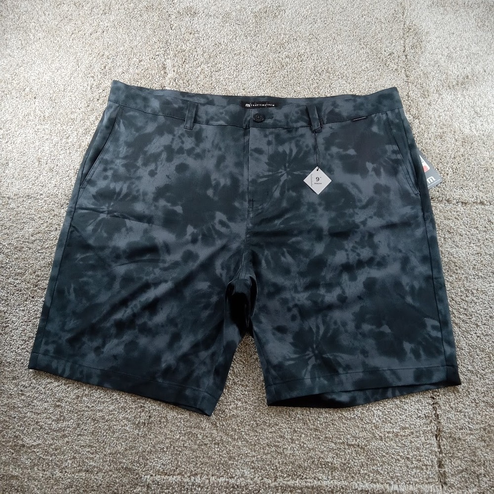Travis Mathew Black Tie-Dye Men Shorts